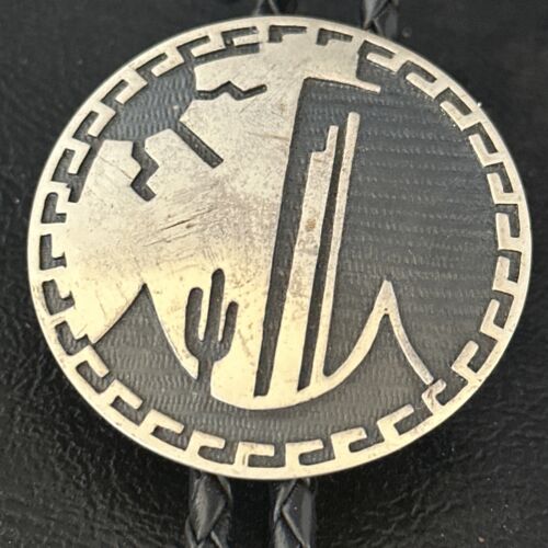 Native American Handmade Men's Bolo Tie | Hopi Sterling Silver | 14323