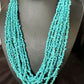 Blue Turquoise Nugget Bead Necklace | 10 Strand | Navajo Sterling Silver | 22" | 15030