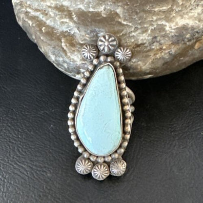 Women's Dry Creek Turquoise Ring | Navajo Sterling Silver | Sz 7 | 15895