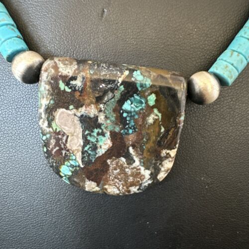 Navajo SpiderWeb Turquoise Heishi Pearls Necklace | Sterling Silver | 20" | Authentic Native American Handmade | 17095