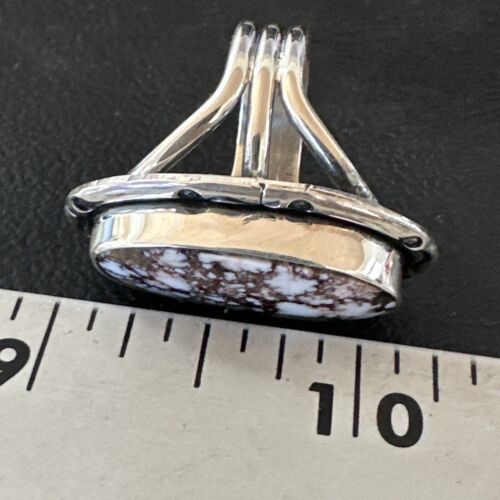Navajo Wild Horse Turquoise Ring | Sterling Silver | Sz 7.5 | Authentic Native American Handmade | 16469