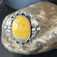 Navajo Yellow Bumble Bee Jasper Ring | Sterling Silver | Sz 9 | Authentic Native American Handmade | 14943