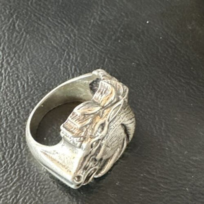 Navajo Horsehead Ring | Sterling Silver | Sz 11.5 | Authentic Native American Handmade | 15381