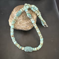 Navajo Turquoise Nugget Heishi Bead Necklace | Sterling Silver | Authentic Native American Handmade | 20" | 17144
