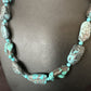 Navajo Blue Nugget Turquoise Bead Necklace | Sterling Silver Pearls | 20" | Authentic Native American Handmade | 16001