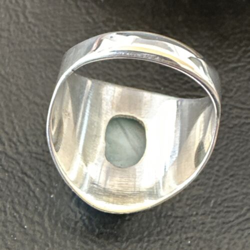 Navajo Blue Larimar Ring | Sterling Silver | Sz 9 | Authentic Native American Handmade | 16600