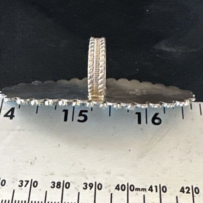 Zuni Blue Turquoise Needle Point Ring | Authentic Native American Sterling Silver | Multi-Stone | Sz 7 | 15061