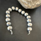 Navajo Pearl Round Beads Bracelet | 14mm | 8" | Sterling Silver | Authentic Native American Handmade | 17166