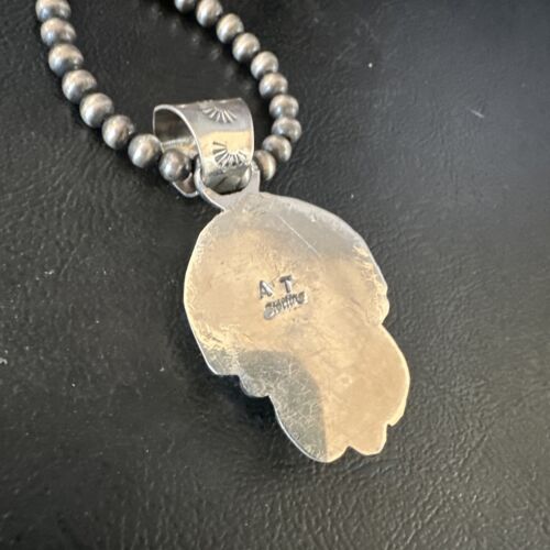 Navajo Purple Sugilite Pendant with Pearls | Sterling Silver Necklace | Authentic Native American Handmade | 15452