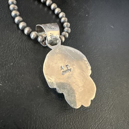 Navajo Purple Sugilite Pendant with Pearls | Sterling Silver Necklace | Authentic Native American Handmade | 15452