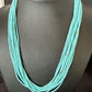 Blue Turquoise Heishi 10-Strand Liquid Sterling Necklace | 20" | 16915