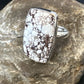 Women's Wild Horse Turquoise Ring | Navajo Sterling Silver | Sz 8 Adjustable | Authentic Native American Handmade | 15557