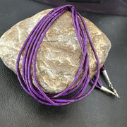 Stabilized Sugilite 5-Strand Heishi Necklace | Sterling Silver Tube | 19" | 17172