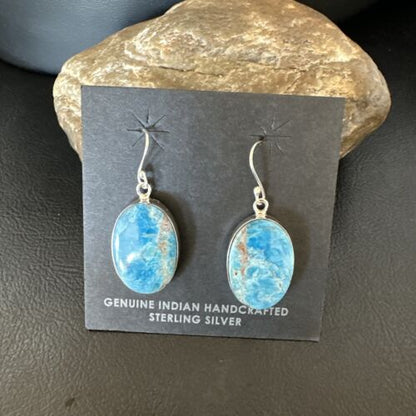 Blue Denim Lapis Dangle Earrings | Sterling Silver | 1" | 15798
