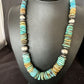 Navajo Blue Green Turquoise Necklace | Sterling Silver | Authentic Native American | 20" | 16005