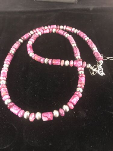 Southwestern Natural Purple Sugilite Bead Necklace | Sterling Silver | 23" | 17485