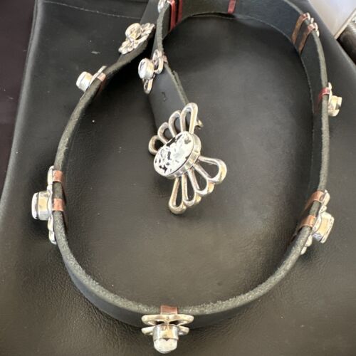 Men's White Buffalo Turquoise Concho Belt | Sterling Silver Navajo Tufa | Authentic Native American Handmade | 16683
