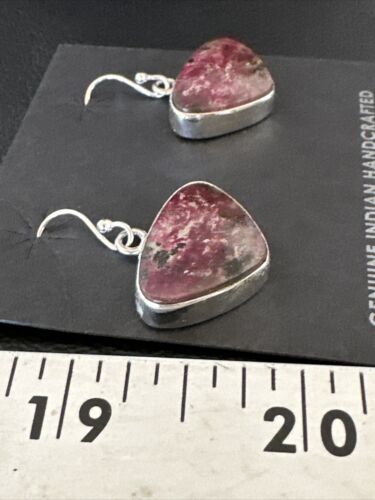 Purple Mojave Turquoise Dangle Earrings | Sterling Silver | Authentic Native American Handmade | 15786