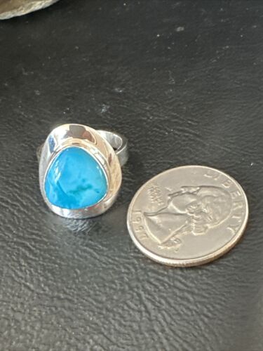 Sterling Silver Blue Kingman Turquoise Ring | Sz 7 | 17596