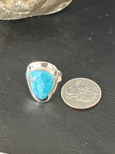 Sterling Silver Blue Kingman Turquoise Ring | Sz 10 | Authentic Native American Handmade | 17601