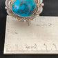 Navajo Kingman Turquoise Ring | Sterling Silver | Sz 9.5 | Authentic Native American Handmade | 2827