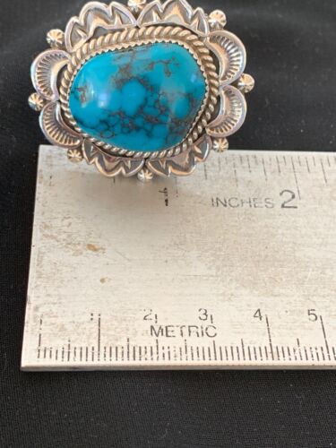 Navajo Kingman Turquoise Ring | Sterling Silver | Sz 9.5 | Authentic Native American Handmade | 2827
