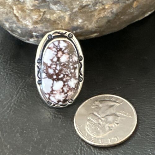 Navajo Wild Horse Turquoise Ring | Sterling Silver | Sz 7.5 | Authentic Native American Handmade | 16469