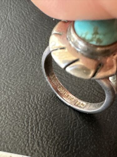 Navajo Blue Kingman Turquoise Ring | Sterling Silver | Sz 8 | Authentic Native American Handmade | 16894