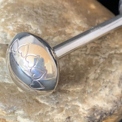 Navajo Baby Rattle | Handmade Sterling Silver Stamped | Native American | 3" | 16961