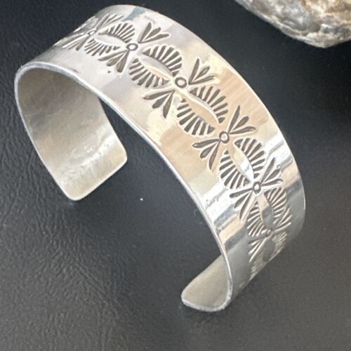 Navajo Stamped Cuff Bracelet | Sterling Silver | Authentic Native American Handmade | 16124