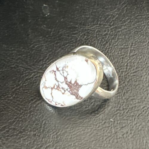 Men's and Women's Wild Horse Turquoise Ring | Navajo Sterling Silver | Sz 8 | Authentic Native American Handmade | 17280