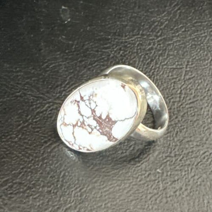 Men's and Women's Wild Horse Turquoise Ring | Navajo Sterling Silver | Sz 8 | Authentic Native American Handmade | 17280