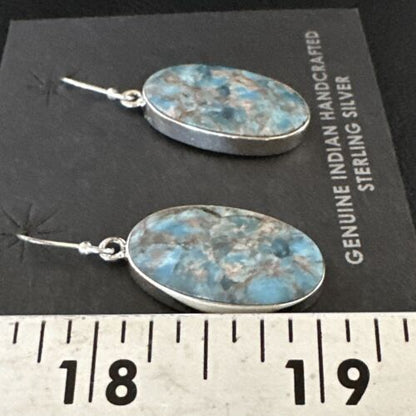 Blue Denim Lapis Dangle Earrings | Sterling Silver | 1" | 15794 - Masha USA