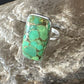 Navajo Green Mojave Turquoise Ring | Sterling Silver | Sz 8 | Authentic Native American Handmade | 16054