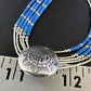 Navajo Concha Blue Denim Lapis Heishi Liquid Sterling Silver 5-Strand Necklace 20" | 15875