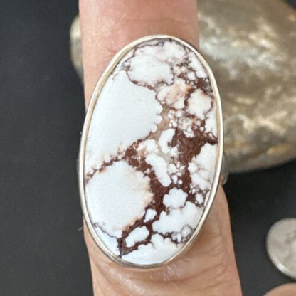 Navajo Wild Horse Turquoise Ring | Sterling Silver | Sz 6.5 | Authentic Native American Handmade | 17277