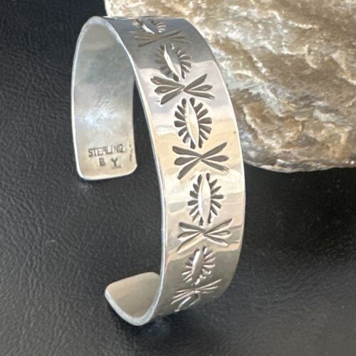 Navajo Stamped Cuff Bracelet | Sterling Silver | Authentic Native American Handmade | 16125