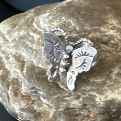 Navajo Sterling Silver Butterfly Ring | Sz 8.5 | Authentic Native American Handmade | 16973