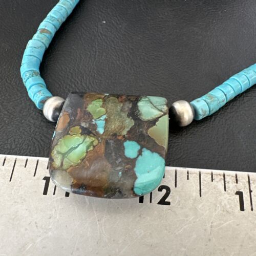 Navajo SpiderWeb Turquoise Heishi Pearls Necklace | Sterling Silver | 20" | 17033