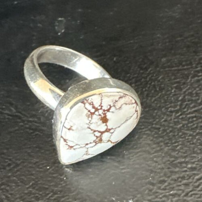 Men's and Women's Wild Horse Turquoise Navajo Ring | Sterling Silver | Sz 6.5 | 17282
