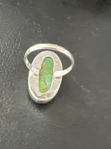 Navajo Green Mojave Turquoise Ring | Sterling Silver | Sz 7 | Authentic Native American Handmade | 15591