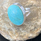 Men's Navajo Blue Kingman Turquoise Ring | Sterling Silver Oval | Sz 10 | 14885