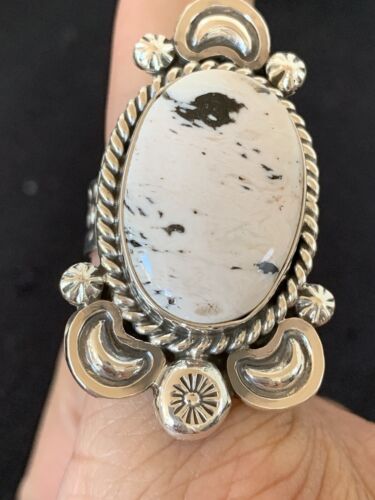 Southwestern Men's White Buffalo Turquoise Ring | Sterling Silver | Sz 10 | 433