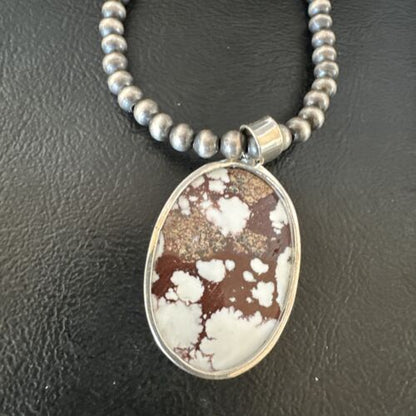 Navajo Wild Horse Necklace Pendant | Sterling Silver | Authentic Native American Handmade | 15724