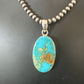 Blue Kingman Turquoise Pendant | Navajo Pearls | Sterling Silver Necklace 20" | 16688