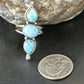 Navajo Women's Cluster Blue Larimar Multi-Stone Ring | Authentic Native American Sterling Silver | Sz 8.5 | 16164