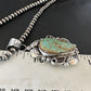 Navajo Blue Turquoise #8 Pendant | Sterling Silver Necklace with Pearls | Authentic Native American Handmade | 15901