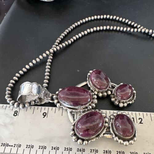 Navajo XL Purple Spiny Oyster Naja Pendant Necklace | Sterling Silver | 16100