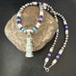Navajo Opal Inlay Pendant with Turquoise and Sugilite | Sterling Silver Necklace | Authentic Native American Handmade | 16850