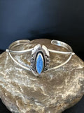 Navajo Denim Lapis Blue Cuff Bracelet | Sterling Silver | Authentic Native American Handmade | 15350